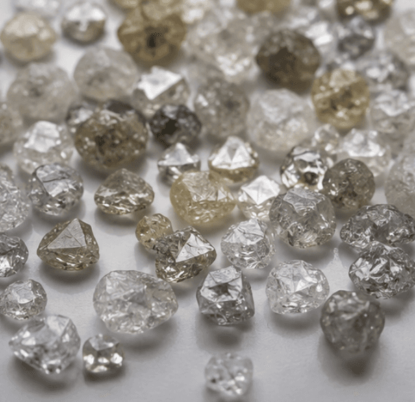 Lot de diamants bruts de qualité gemmologique